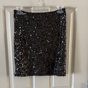 French Connection Black Sequin Mini Skirt